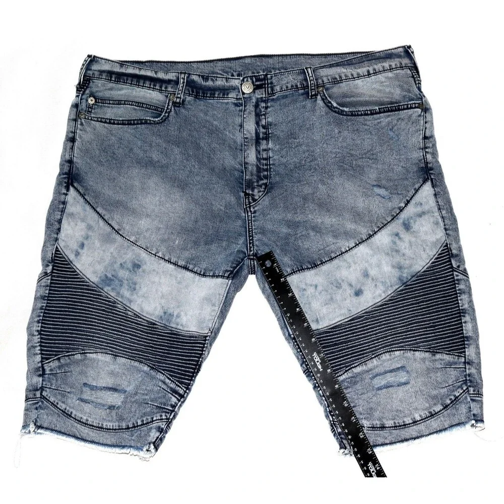 True‎ Religion Geno Relaxed Slim Moto Men's Shorts Size 42 Thrashed Distressed